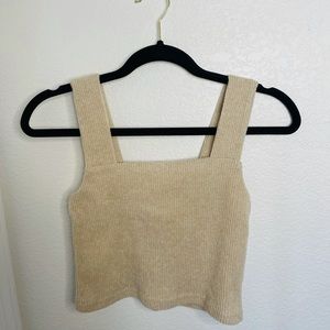 Beige/Cream Rue21 Squared Neck Cropped Tank